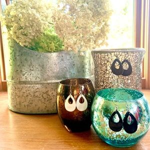 Set of 3 tear drop dangle earrings